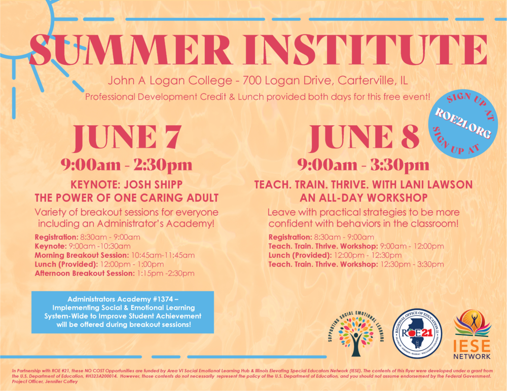 Area 5 Summer Institute Flyer