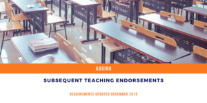 Adding Subsequent Teaching Endorsements to your PEL