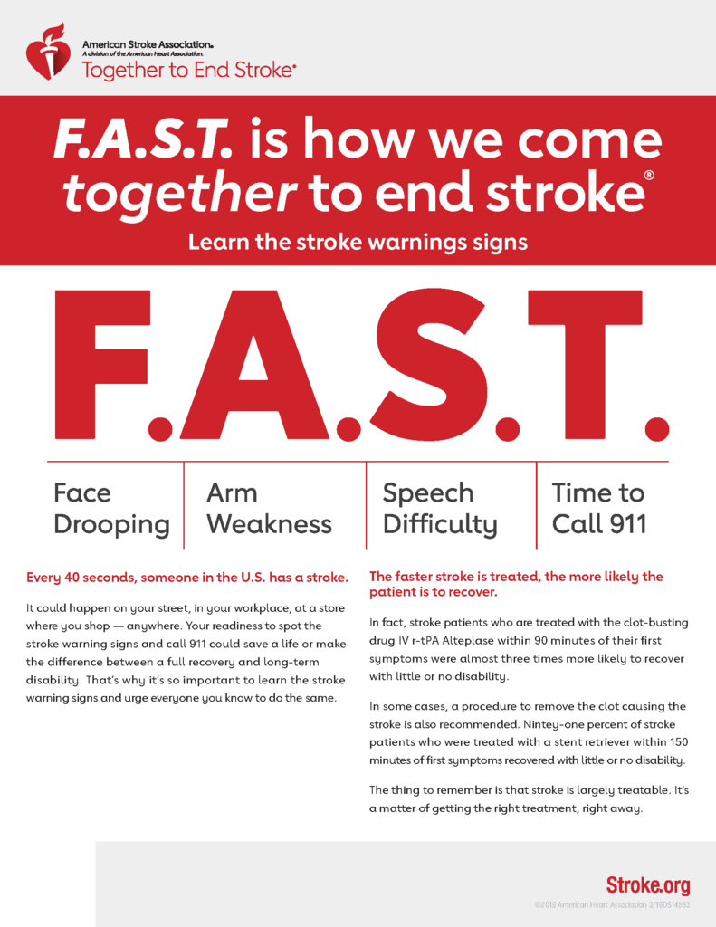 Signs of Stroke Infographic