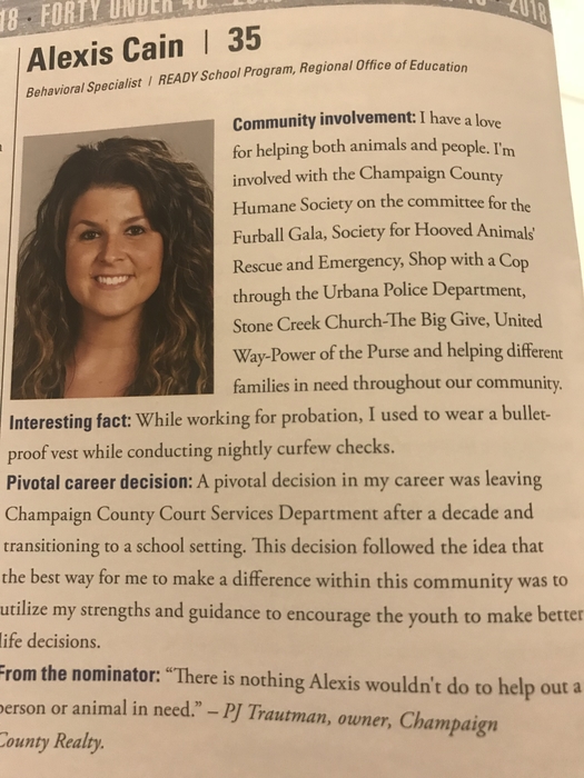 Alexis Cain, 40 Under 40 Class of 2018. 
